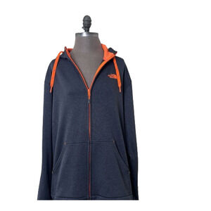 The North Face Hybrid Hoodie Soft Shell Jacket Mens XL Black Orange